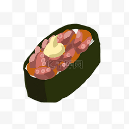寿司卷插画图片_美味寿司卷食物插画