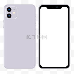 双手机一图片_紫色iPhone11双摄手机模型