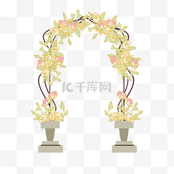 花盆花草装饰拱门