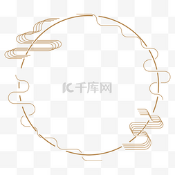 金色圆环线条图片_中国风线条圆环