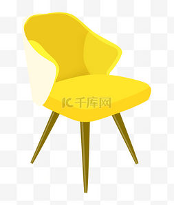 黄色靠背椅子插图