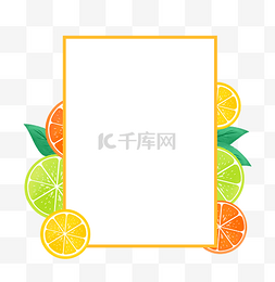 西柚橙子图片_夏季水果边框8