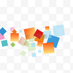 彩色叠加方块图片_抽象炫彩几何小方块