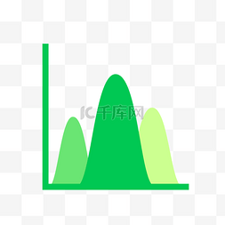 绿色峰型数据分析图标免抠图
