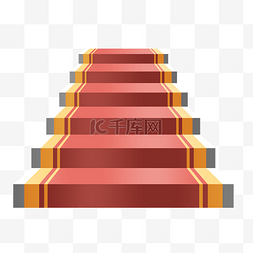 红色楼梯阶梯插画