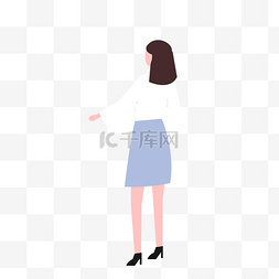 免抠png背景图图片_漂亮的女孩背影免抠图