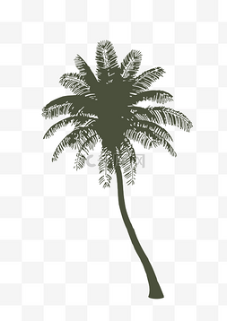 剪影树图片_AI矢量树剪影椰子树影子