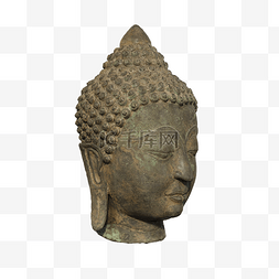 古董青铜佛头雕像