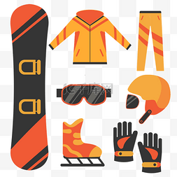 冬季滑雪图片_滑雪装备服饰配饰套图