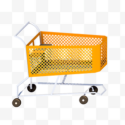 C4D商场橙色购物车