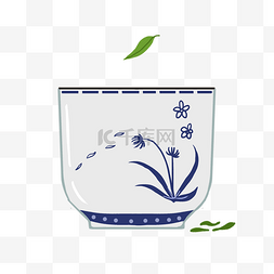 瓷器茶杯装饰插画