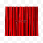 红色褶皱窗帘背景C4D