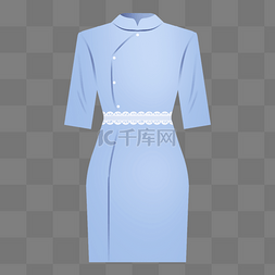蓝色连衣裙衣服