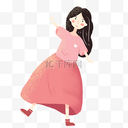新风尚秋冬服装图片_彩色创意穿裙子的女孩元素