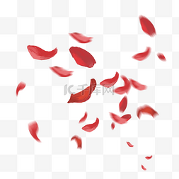红色漂浮花朵图片_爱情玫瑰花瓣