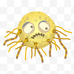 黄色卡通细菌图片_黄色的传染细菌插画