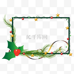 彩带圣诞节图片_圣诞节绿色节日边框
