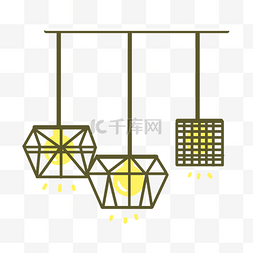 铁艺吊灯装饰插画