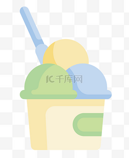 醪糟冰淇淋杯图片_冰淇淋杯雪糕球插画