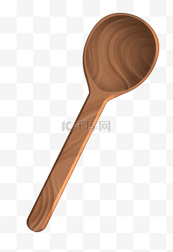 勺子上的红糖图片_木质勺子卡通插画