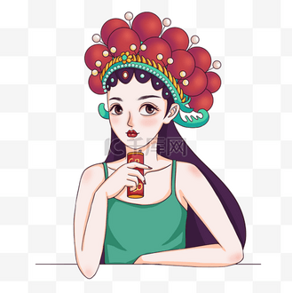 国潮妆容京剧女生图片_国潮妆容京剧女生设计图片素材大全-千库网