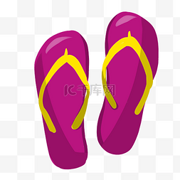 夏日紫色拖鞋插画