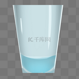 透明玻璃制品图片_卡通蓝色玻璃杯插画