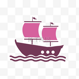 大海红色帆船