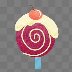 红色的冰淇淋图片_红色圆形冰淇淋插图