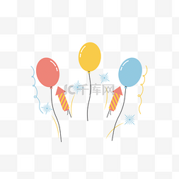 气球小图片_卡通彩色的艺术气球