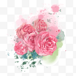 玫瑰饮品免抠素材图片_水彩玫瑰玫瑰花