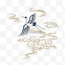 中国风云纹标题图片_浮世绘云纹仙鹤