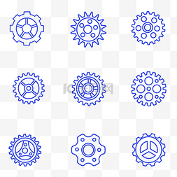 科技机械齿轮图片_蓝色内外齿轮图标