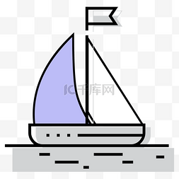 龙头帆船图片_白色帆船PNG图标
