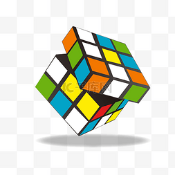 立体长方块图片_彩色方块魔方