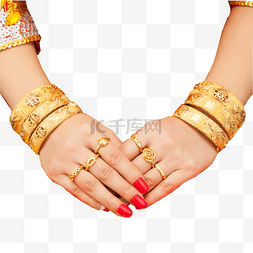 漂亮的新娘图片_满手的金戒指和金镯子