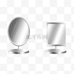 金属光泽长方体图片_椭圆型方型座镜