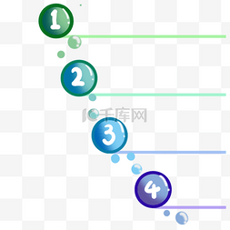 彩色的数字ppt图表