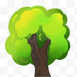 葱郁的绿色卡通树