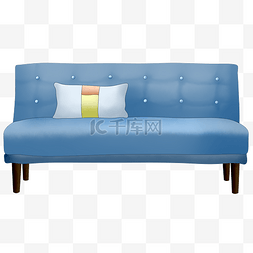 蓝色沙发沙发图片_蓝色沙发家具插画