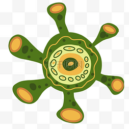 浅绿色卡通球菌 