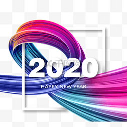 颜色抽象线立体声2020字体