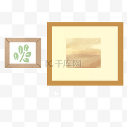 两个卡通相框图案