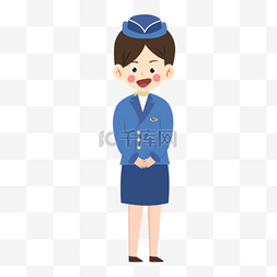 蓝色制服图片_穿着蓝色制服的空姐