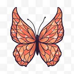 橙色靓丽蝴蝶