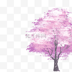 紫色的大树免抠图