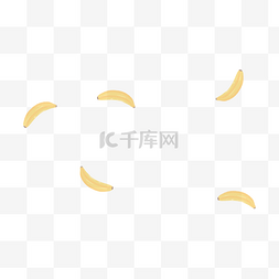 香蕉图片_五根插画漂浮香蕉