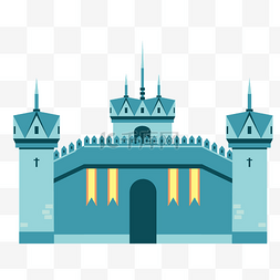 一座城堡图片_一座蓝色城堡插图