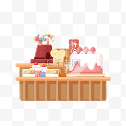 小卖部插画图片_日式美味的面包蛋糕铺子