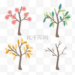 四个季度图片_一年四季植物树木
